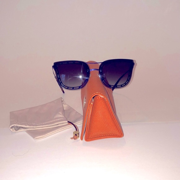 Tory Burch Sunglasses Cobalt Blue Gradient Lense - Picture 6 of 11